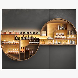 3D Showcase with cosmetics in a beauty salon 61