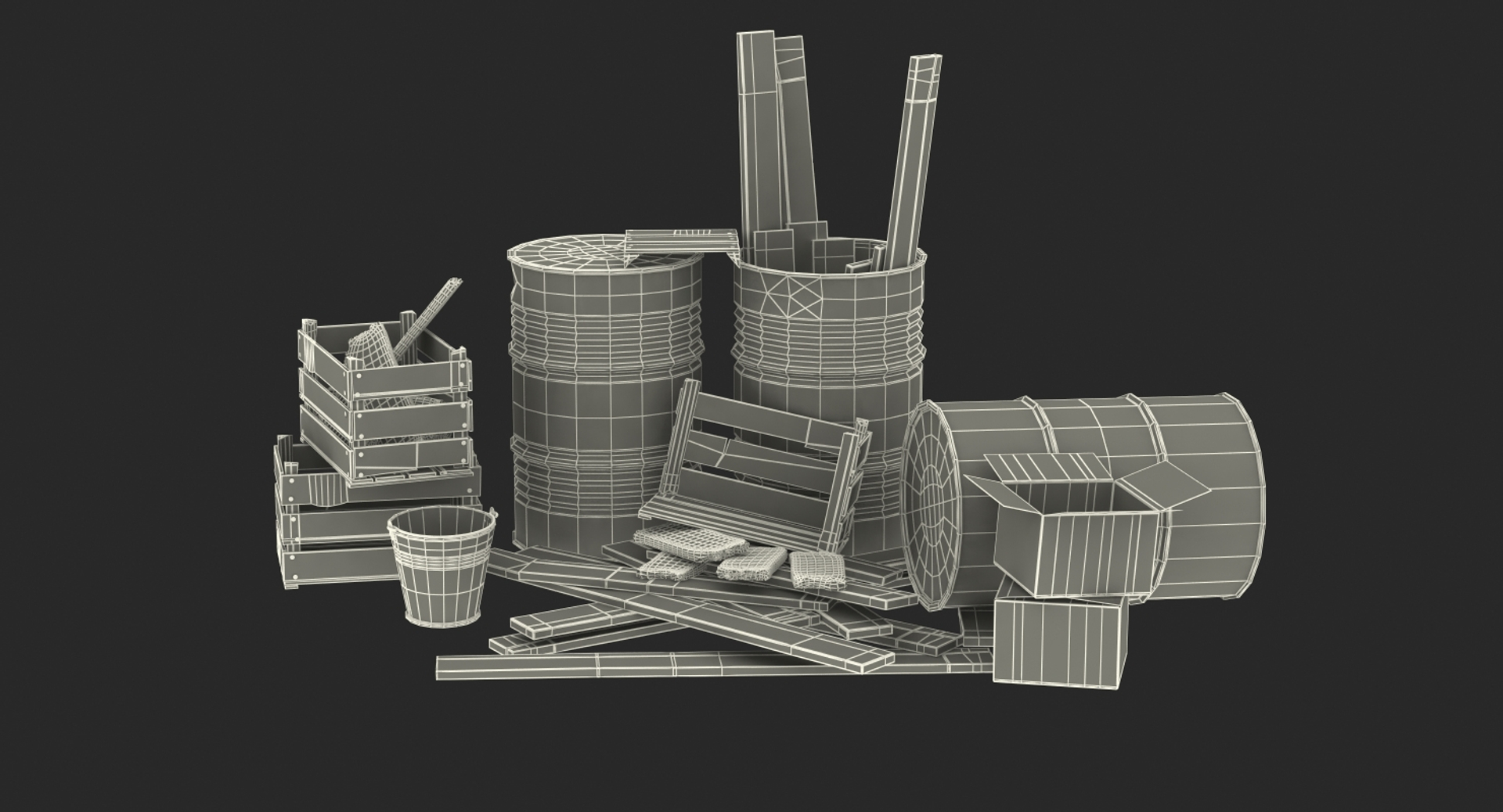 3D industrial debris https://p.turbosquid.com/ts-thumb/rn/CEjrmX/vDTpGa2N/construction_debris_scattered_361/jpg/1531781314/1920x1080/turn_fit_q99/de5b8802f3bff8007b1ed49df1efb186fbdebfc0/construction_debris_scattered_361-1.jpg