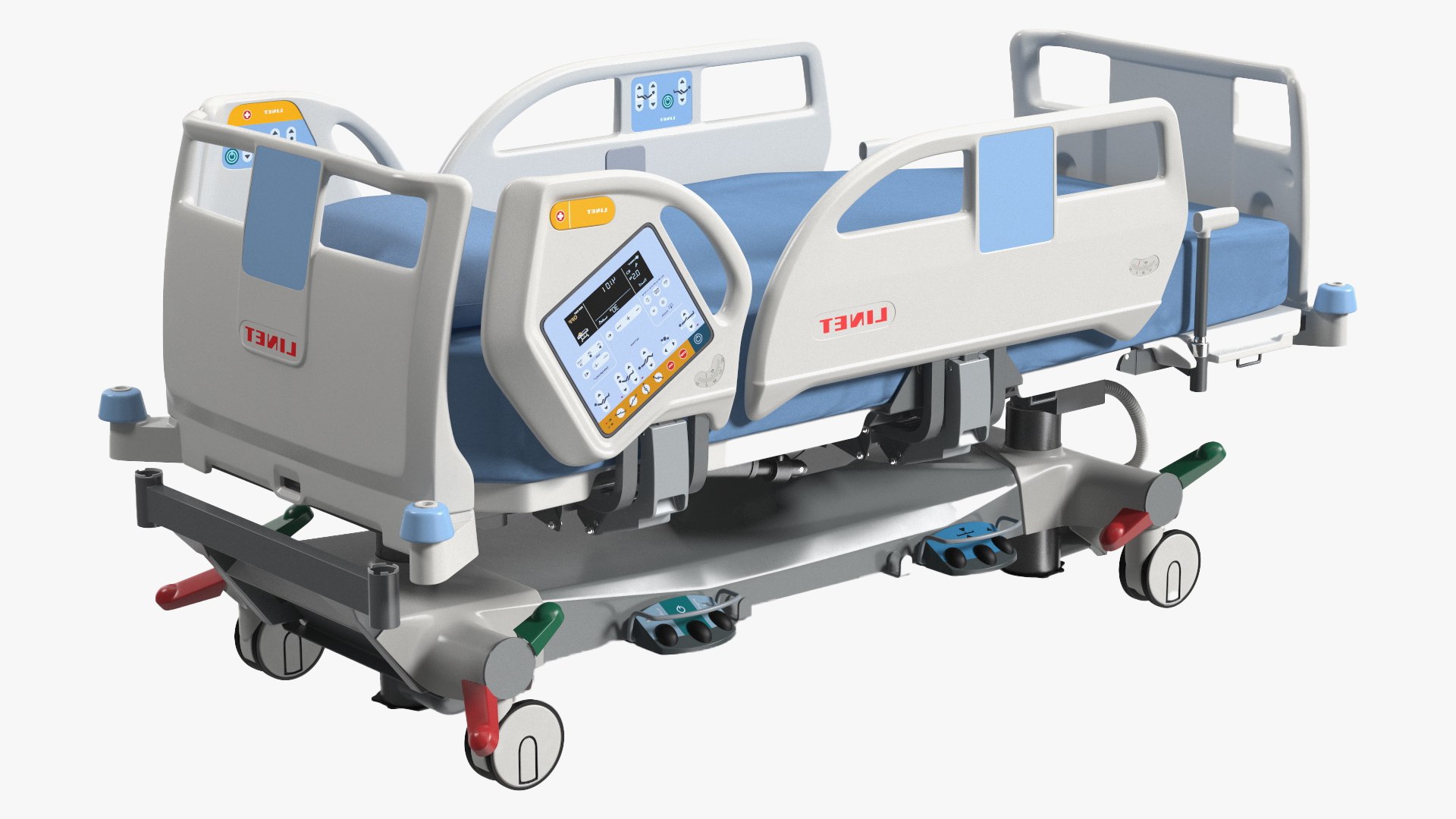 Intensive Care Bed Rigged for Cinema 4D 3D model preview