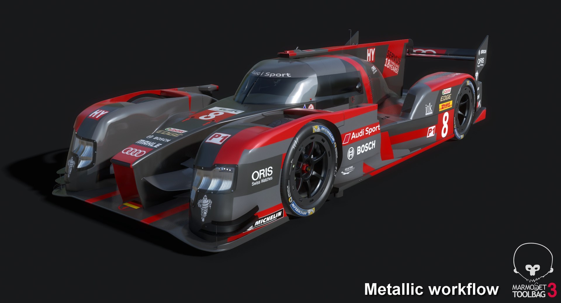 Audi R18 2016-spec Technology 3D Model - TurboSquid 1286683