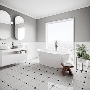 3D victorian bathroom contemporary - model