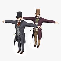 Victorian Gentleman  STATIC not rigged - Low Poly