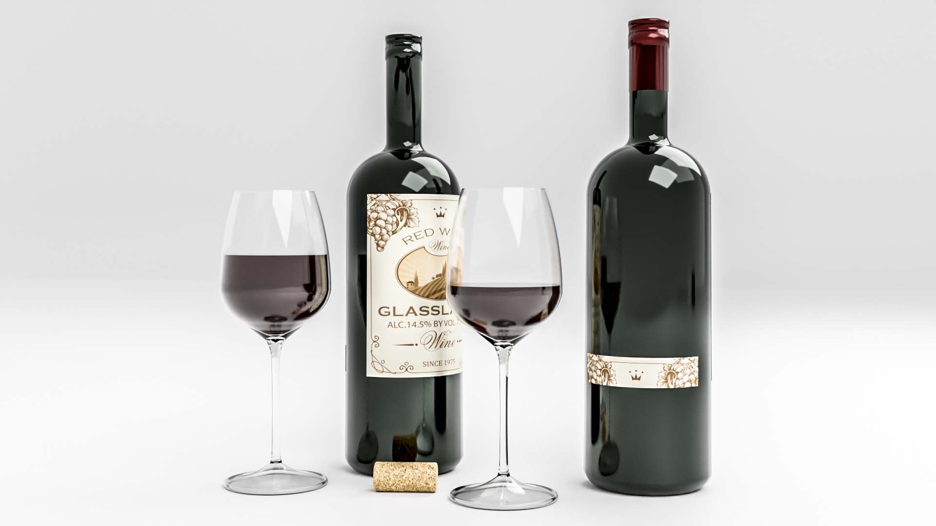 Red Wine Bottle 3D TurboSquid 2296221