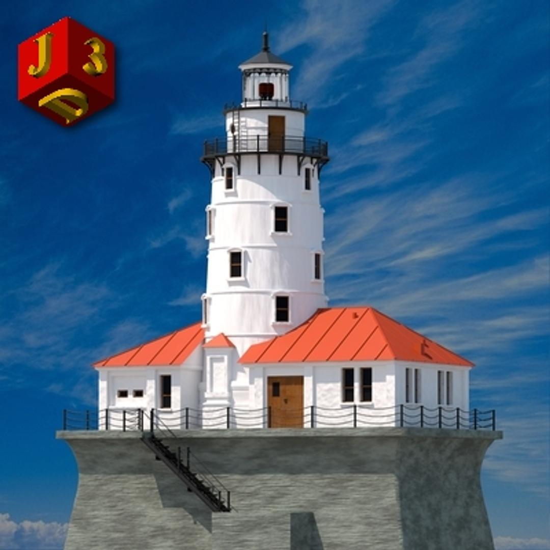 3d lighthouse artificial rock model