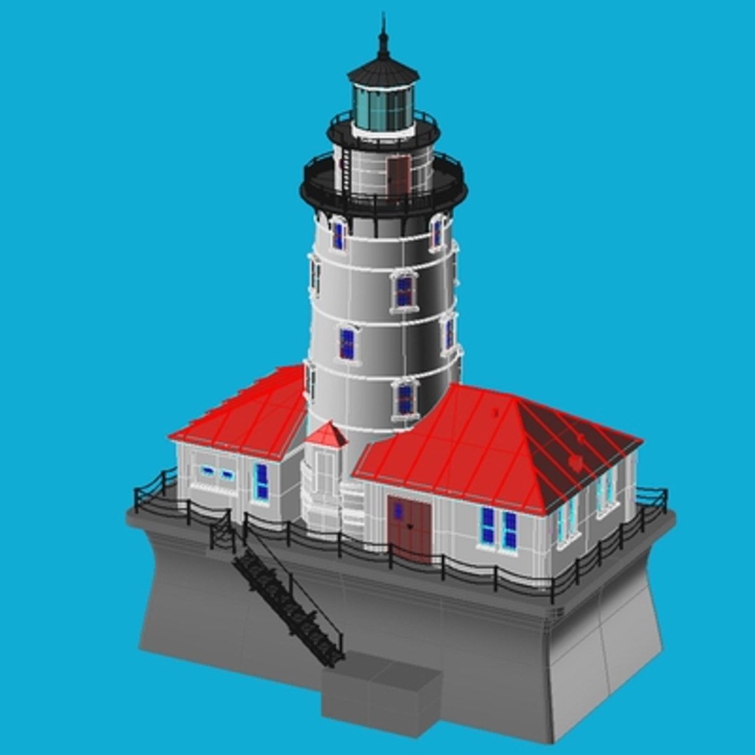 3d Lighthouse Artificial Rock Model