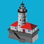 3d lighthouse artificial rock model