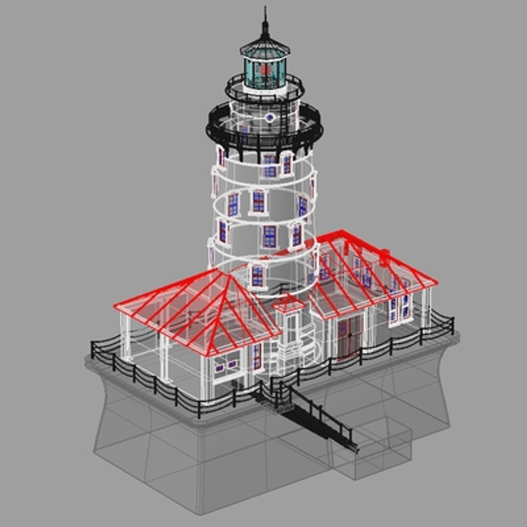 3d Lighthouse Artificial Rock Model