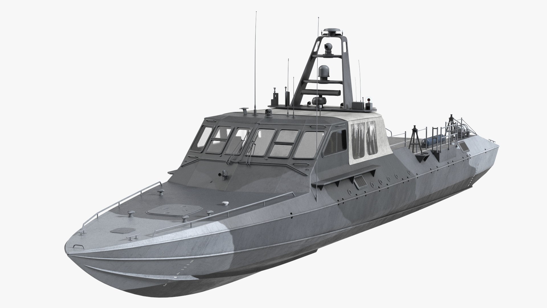 Military Boat Mark V Camo Dark 3D model preview
