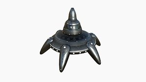 3D Alien Spaceship UFO G03 Dark Steel - Sci Fi Spacecraft Design