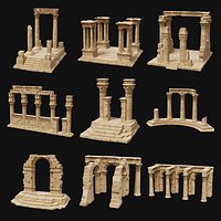 ANCIENT RUINS DESERT SAND STONE OLD TEMPLE EGYPT AAA COLLECTION