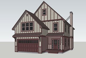3D traditional american house model