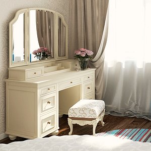 vanity pb teen dressing table 3d model
