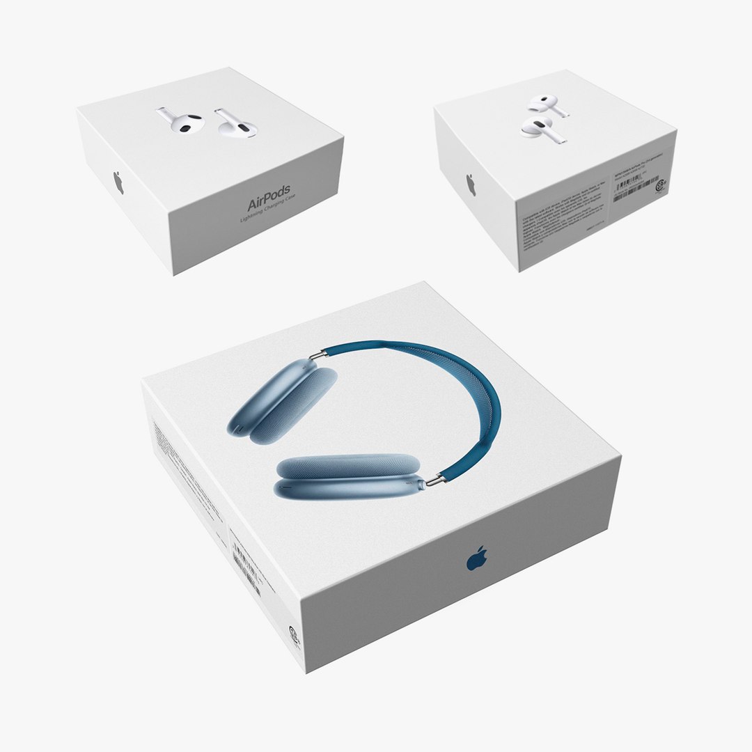 Boxes AirPods Collection 3D model preview