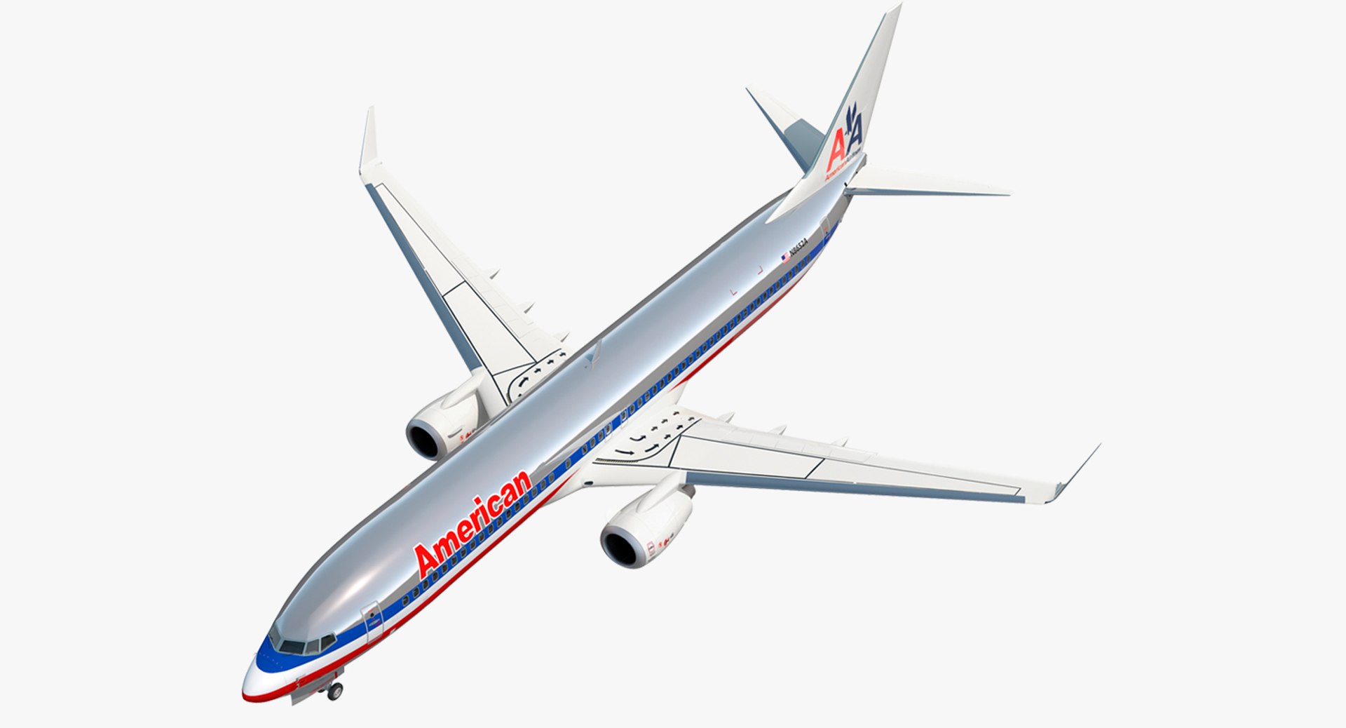 Boeing 737-900 American Airlines 3D model preview