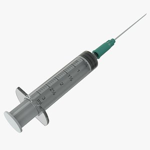 disposable syringe 3ml 3D model