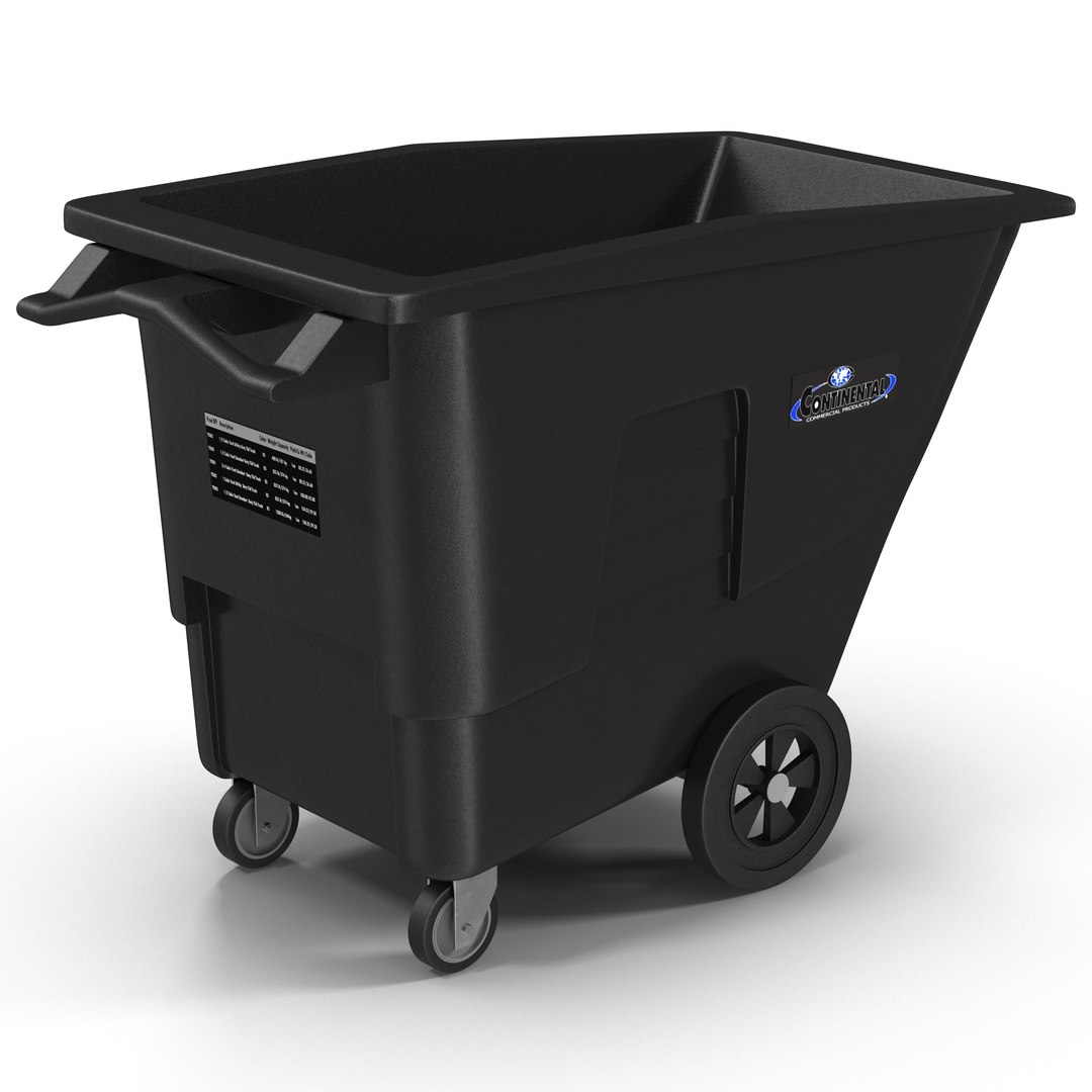 Large Rolling Garbage Can 3D Model 3D model preview
