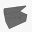 Low poly wooden chest with treasure
