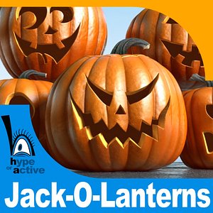 3d set jack-o-lanterns jack model