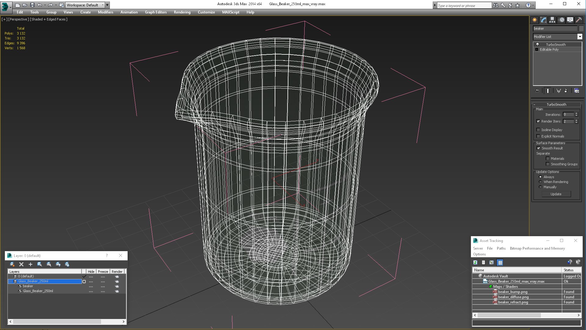 Glass Beaker 250ml 3D Model - TurboSquid 2128295