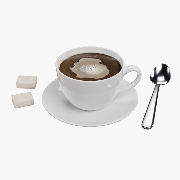 Cup of Coffee with Sugar 3D model