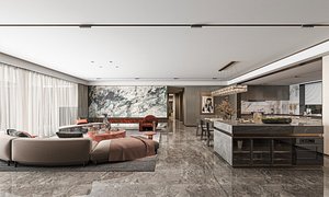 3D Modern living room