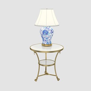 Gzhel Set of table and lamp