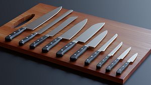 3D kitchen knifes pack