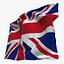 Realistic Animated Flag - Microtexture Rigged - Put your own texture - Def United Kingdom