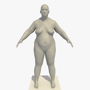 base mesh obese asian 3d model
