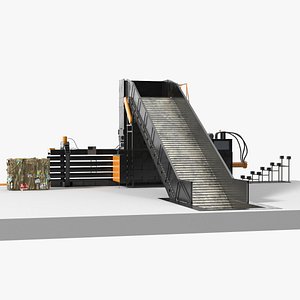 Waste Press Baling Machine Black 3D model