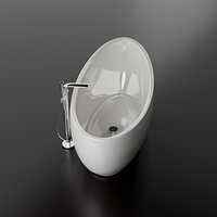 Modern Freestanding Bathtub with Floor Mounted Faucet - Aurea