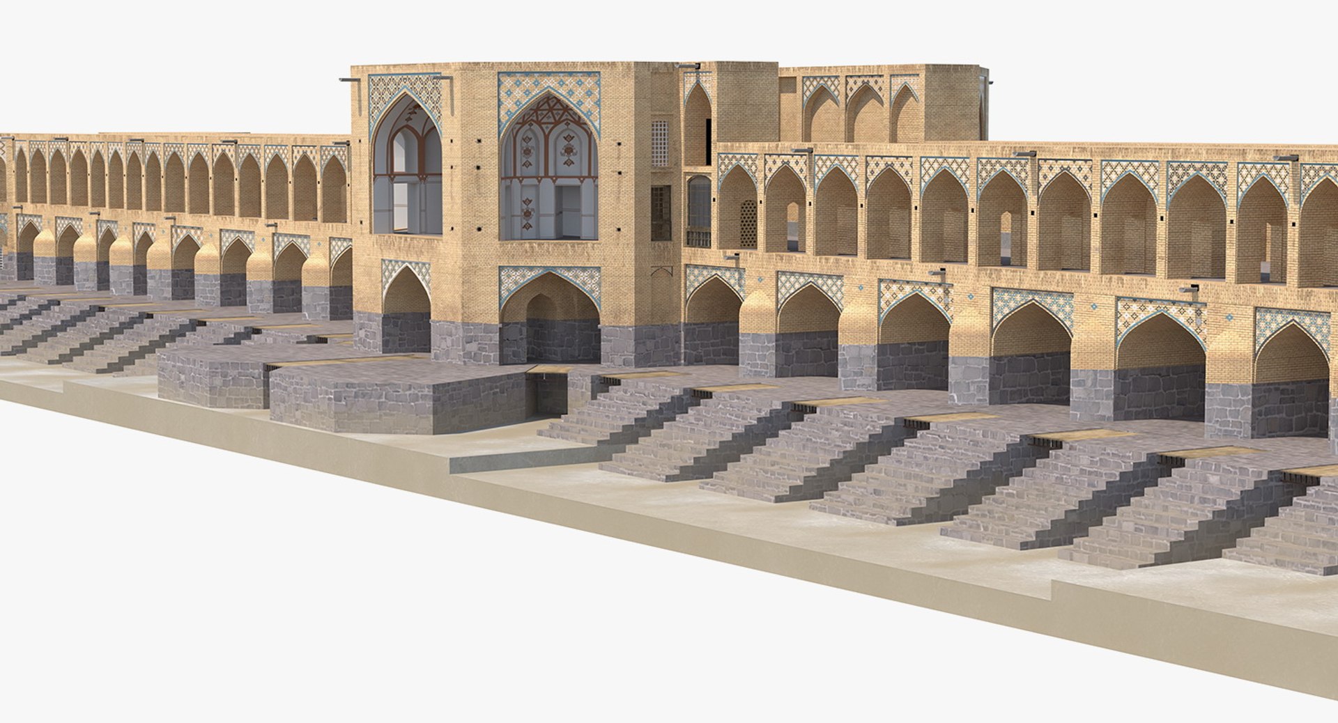 Khaju Bridge 3D Model 3D model preview