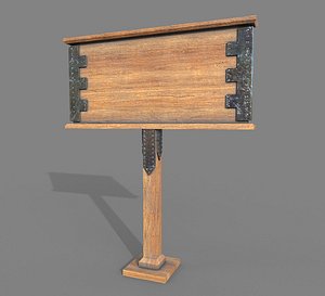 3D Wooden Billboard model