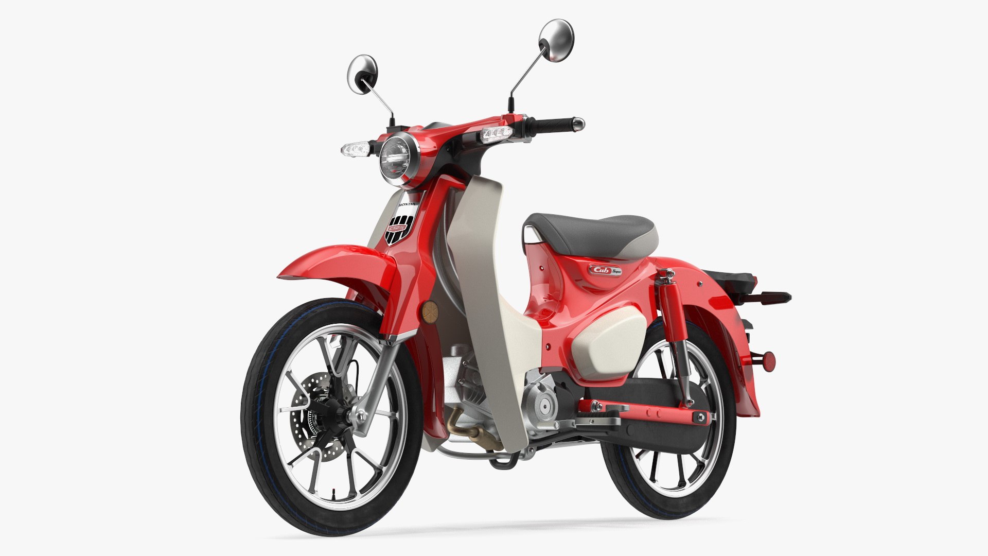 Scooter Honda Super Cub 2024 Red 3D model preview