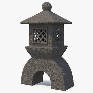 3D Japanese Dark Stone Lamp