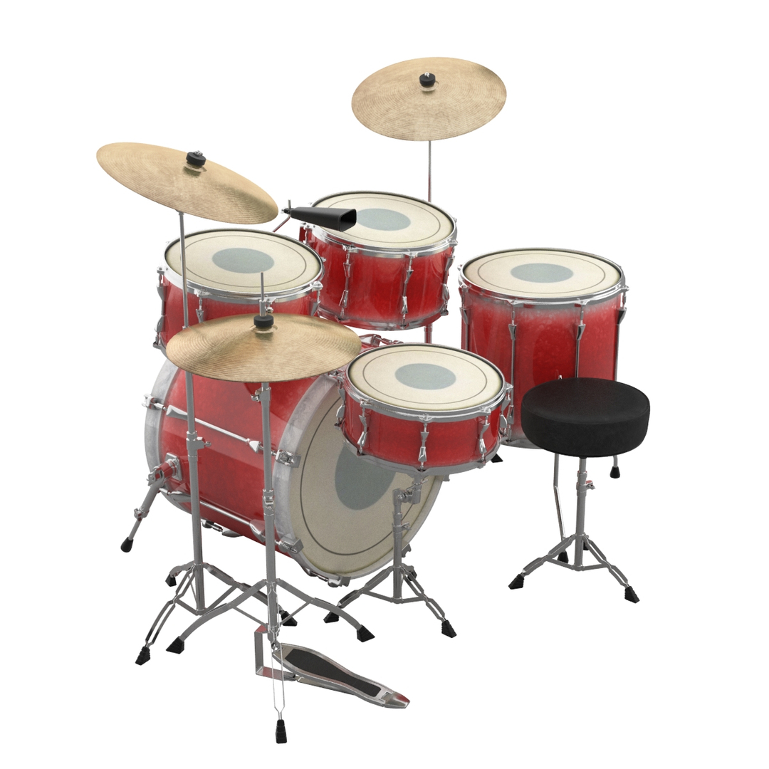 3D Acoustic Drums Set Kit Model - TurboSquid 1288375