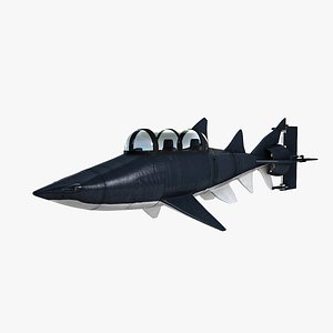 manned shark submarine 3d model