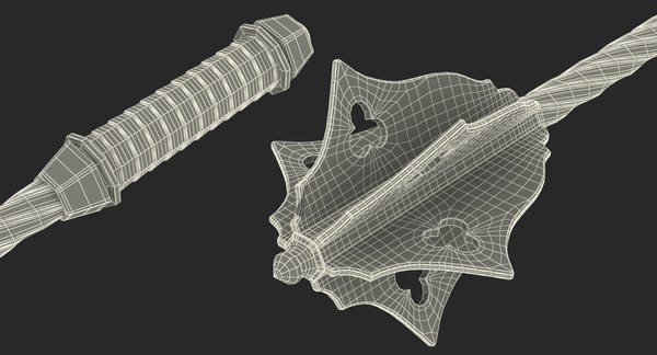 3d medieval flanged mace