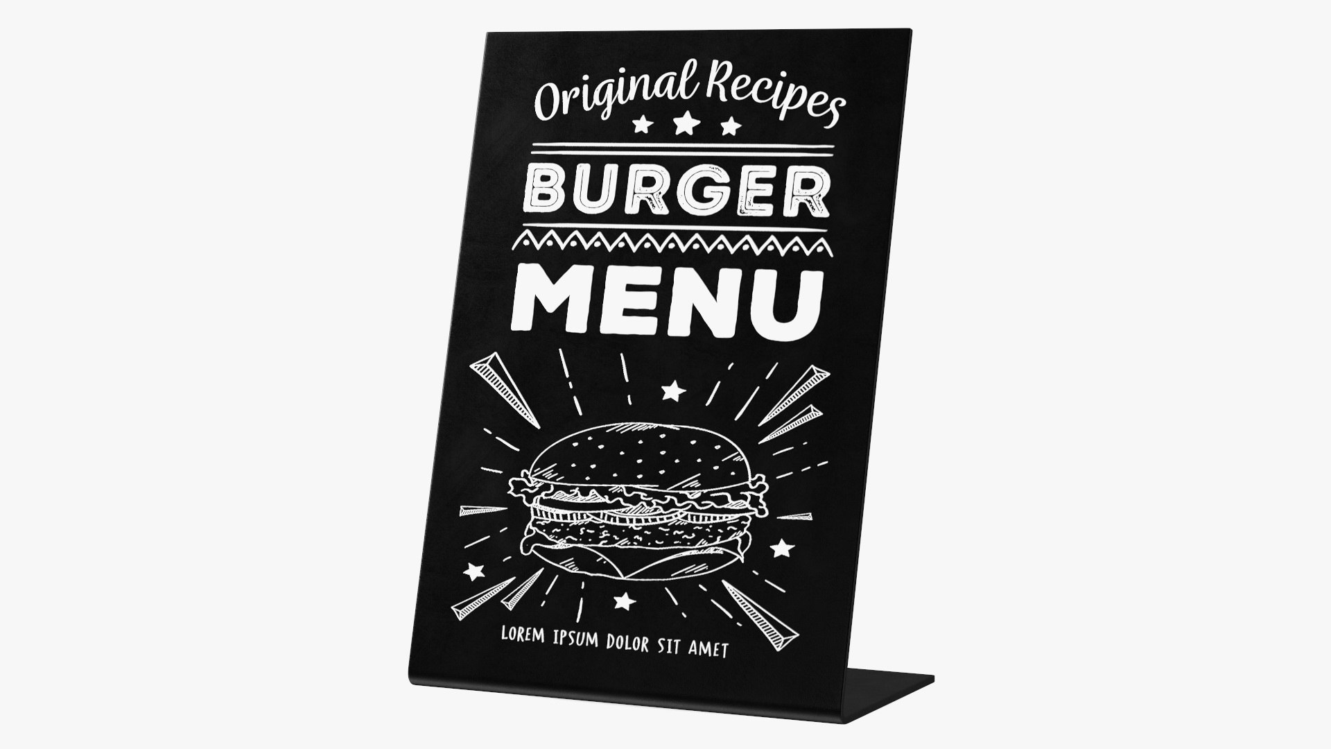 Chalkboard Black with Text 3D model preview