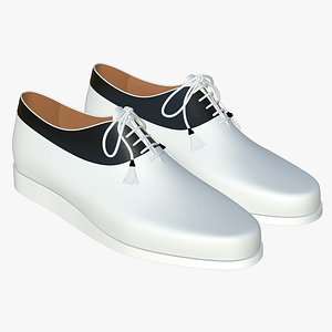 3D White Leather Modern Shoes model