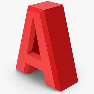 Red A Letter 3D model