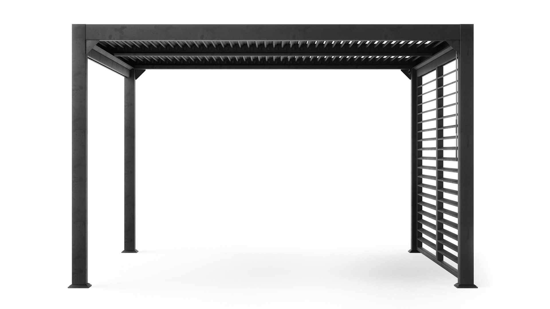 3D Pergola For Terrace MARANZA 360cm With Front Louver Wall ...