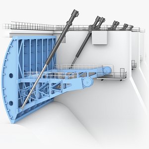 Dam sluice gate 3D model