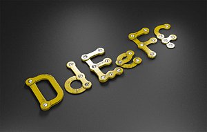 3D def rusty metal alphabet letters model