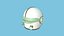 3D Astronaut Helmet 05 - Green Gold - Character Design Fashion