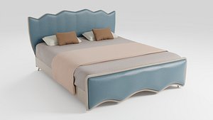 Luxurious European style double bed 3D model