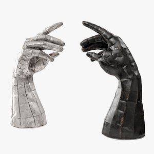 3D Metal patch hand sculpture model