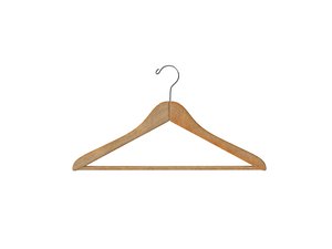 3D model wooden clothes hanger