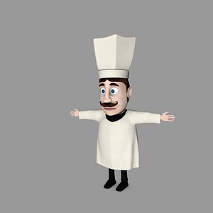 3D cartoon chef model