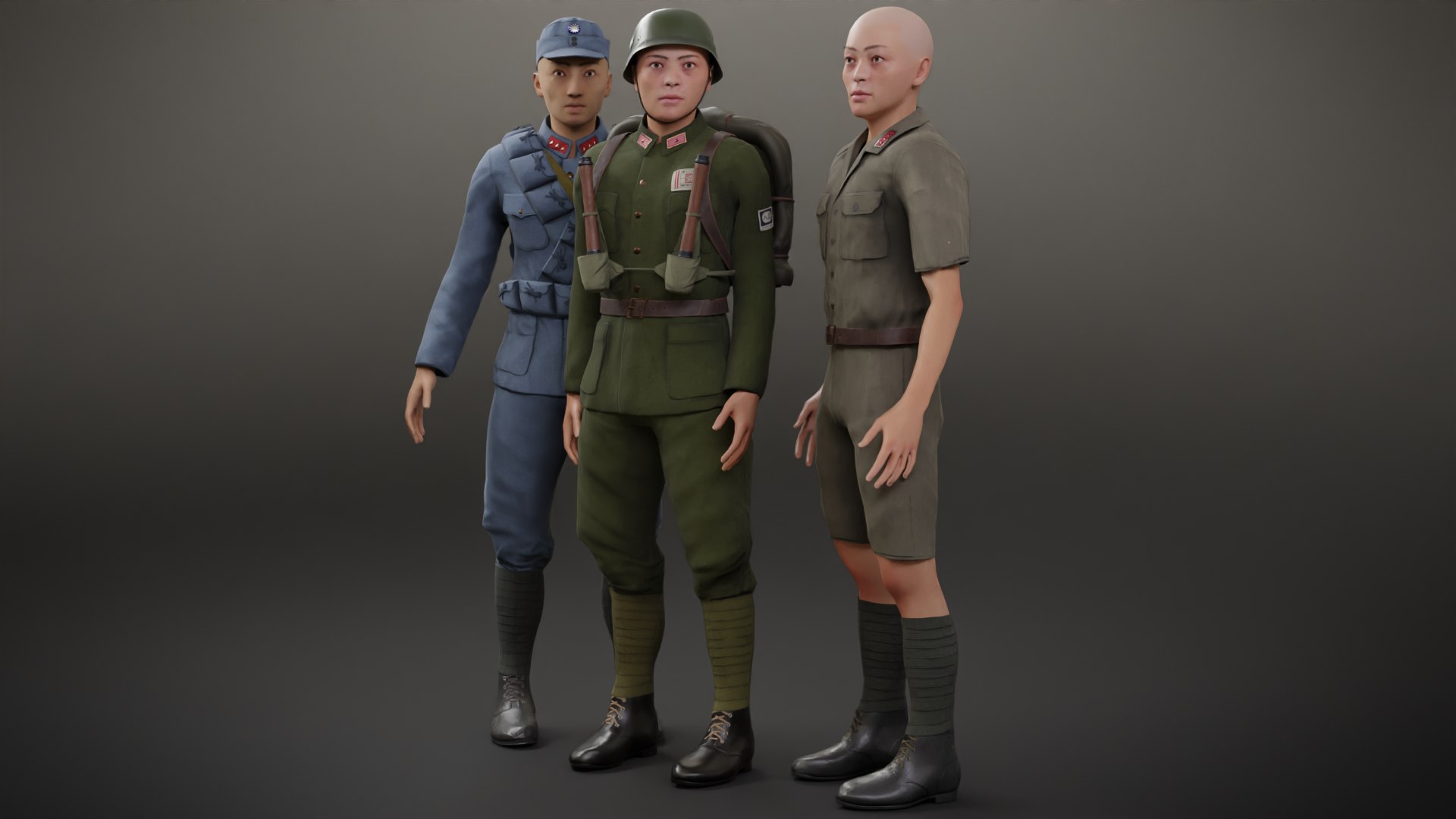 3D Chinese Soldiers Pack https://p.turbosquid.com/ts-thumb/rp/jNWFEk/Mr/03/png/1751013580/1920x1080/fit_q87/2b8bd09ca9b71410263b326ad81de043cb7b1c80/03.jpg